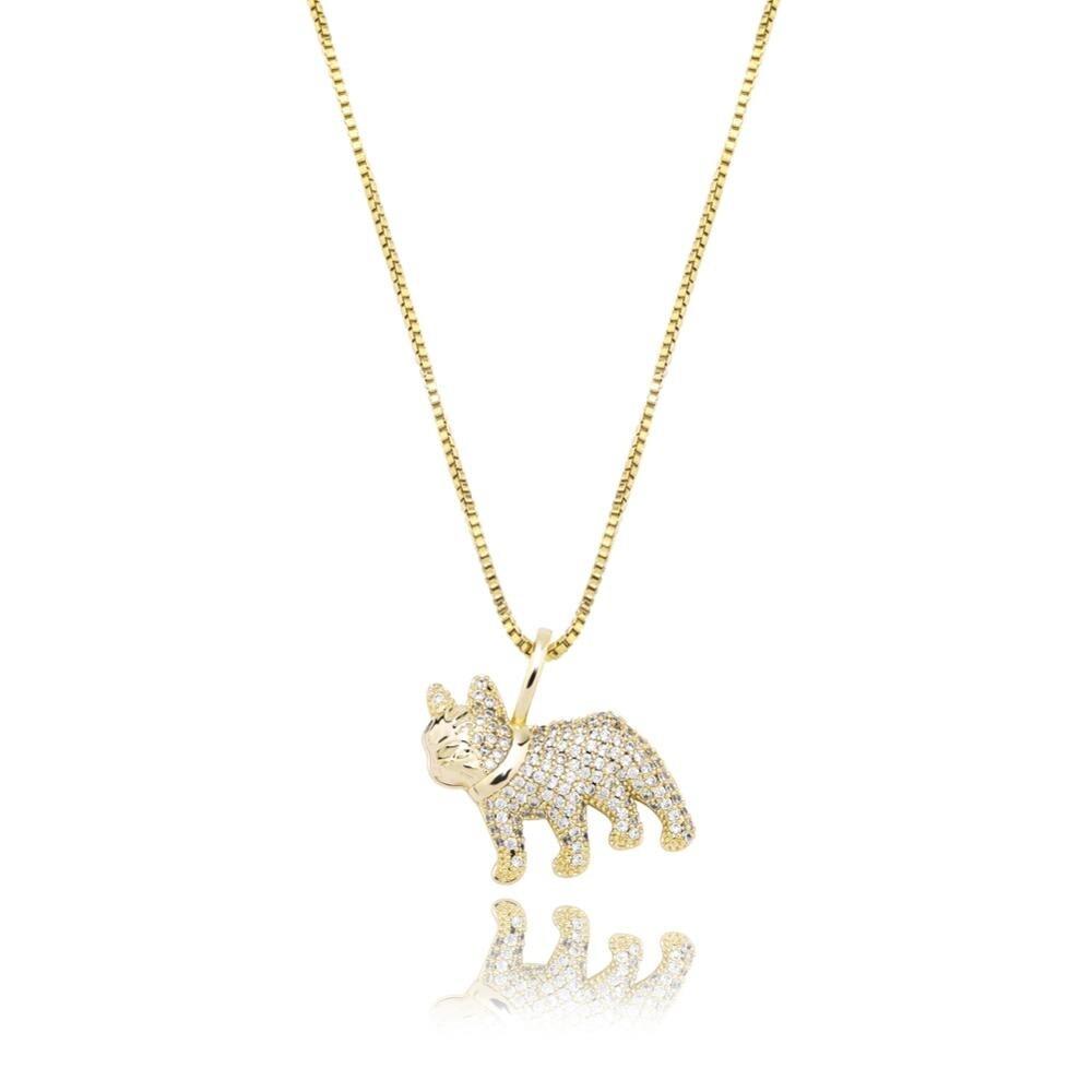 Bulldog Pendant 14K x Sterling Silver - ICECI