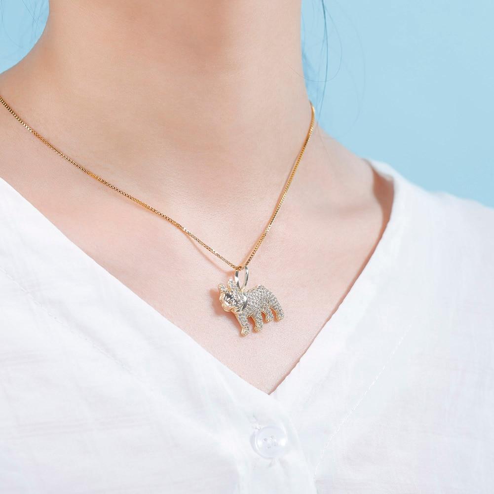 Bulldog Pendant 14K x Sterling Silver - ICECI