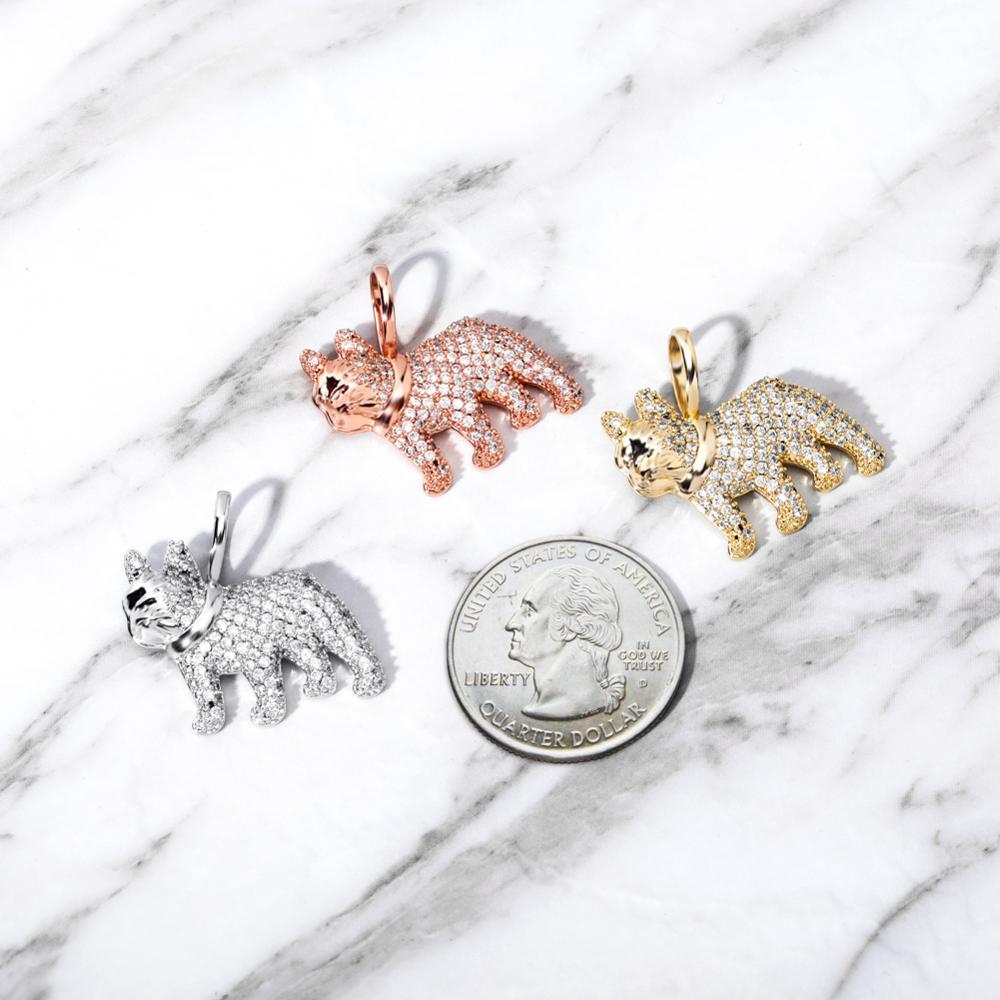 Bulldog Pendant 14K x Sterling Silver - ICECI