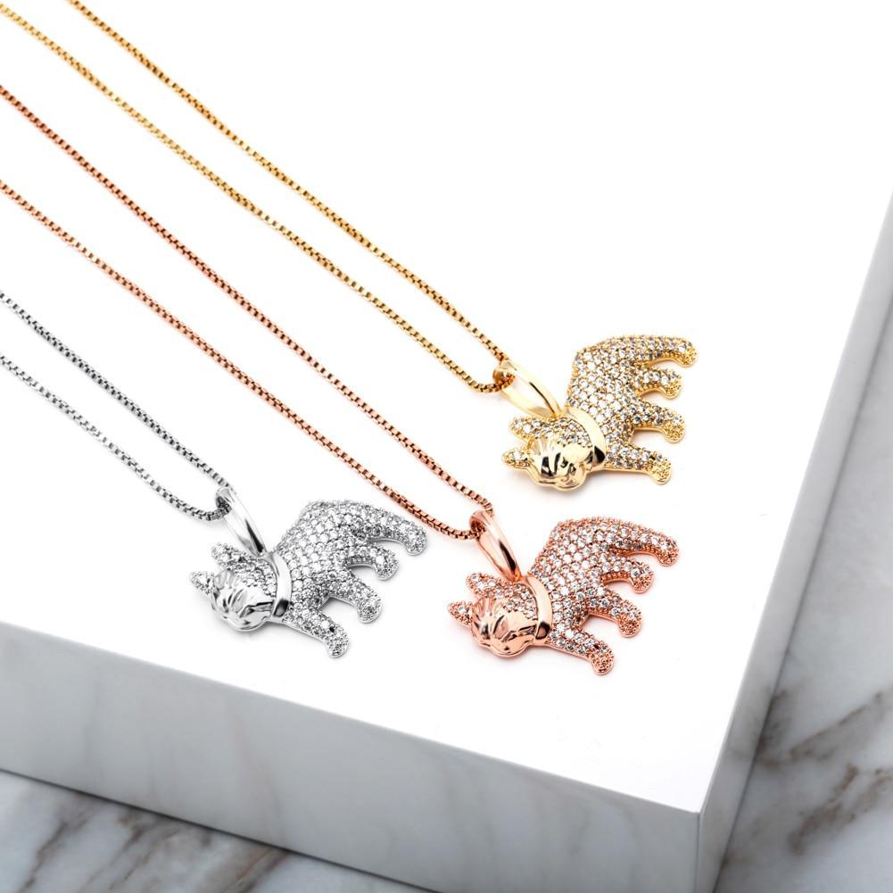 Bulldog Pendant 14K x Sterling Silver - ICECI