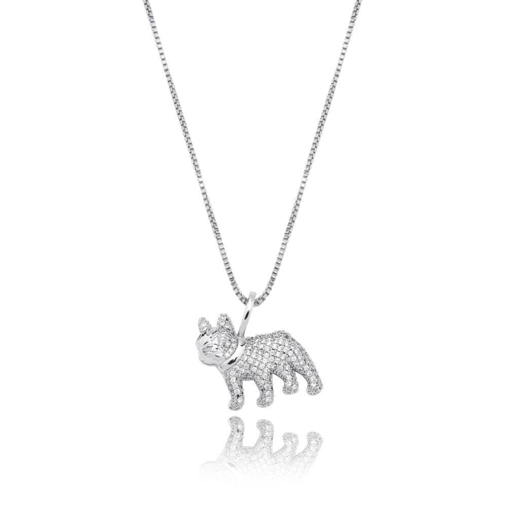 Bulldog Pendant 14K x Sterling Silver - ICECI