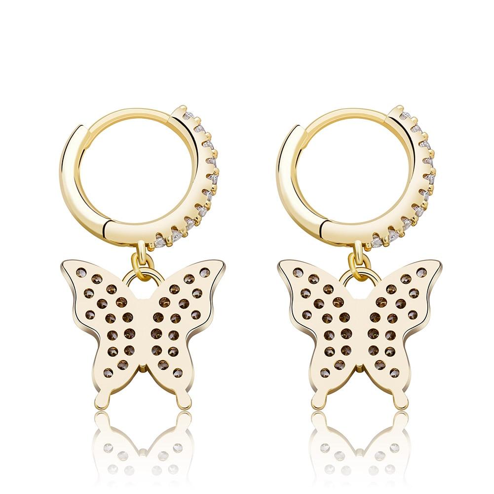 Butterfly Drop Earrings 14K - ICECI