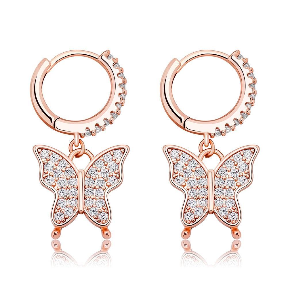 Butterfly Drop Earrings 14K - ICECI