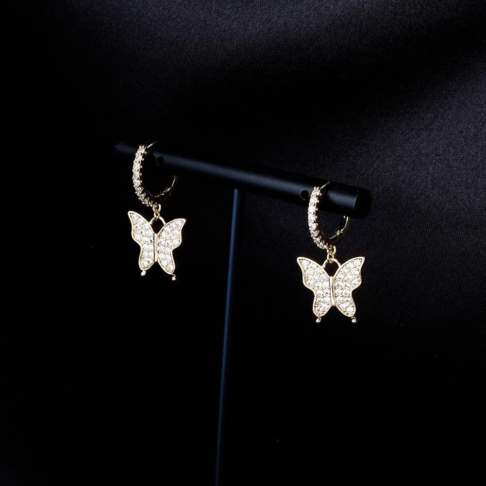 Butterfly Drop Earrings 14K - ICECI