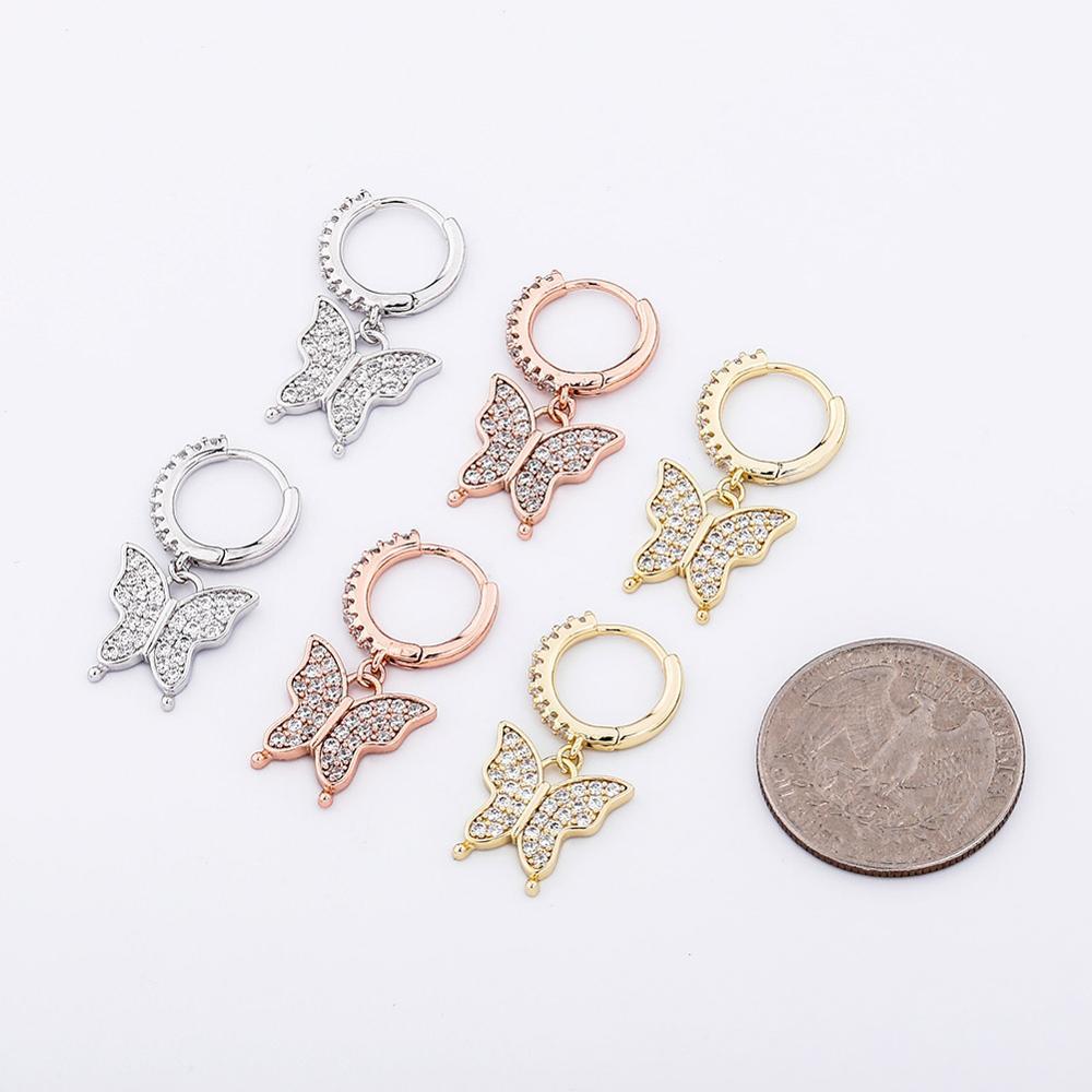 Butterfly Drop Earrings 14K - ICECI