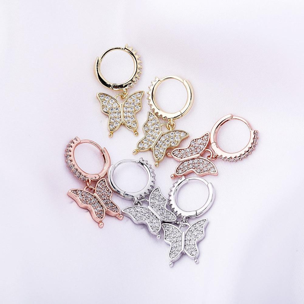 Butterfly Drop Earrings 14K - ICECI