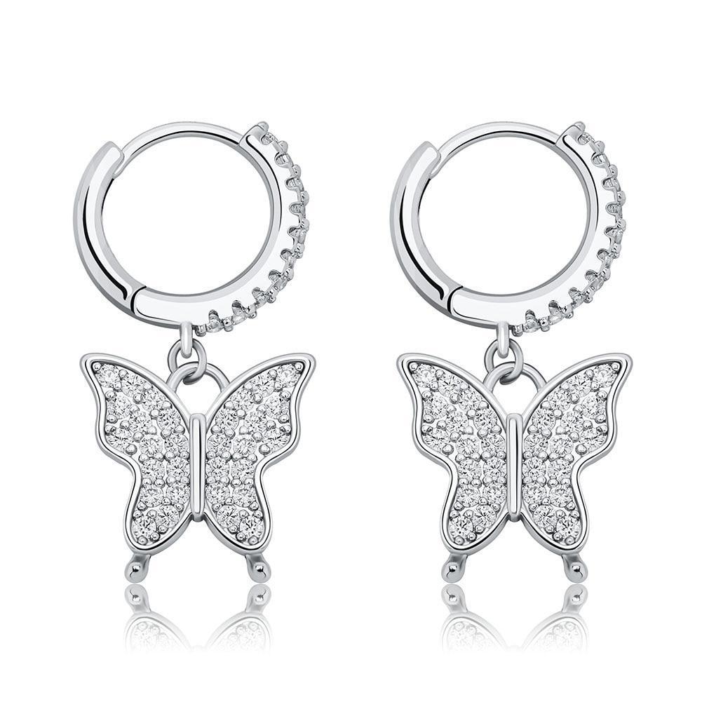 Butterfly Drop Earrings 14K - ICECI