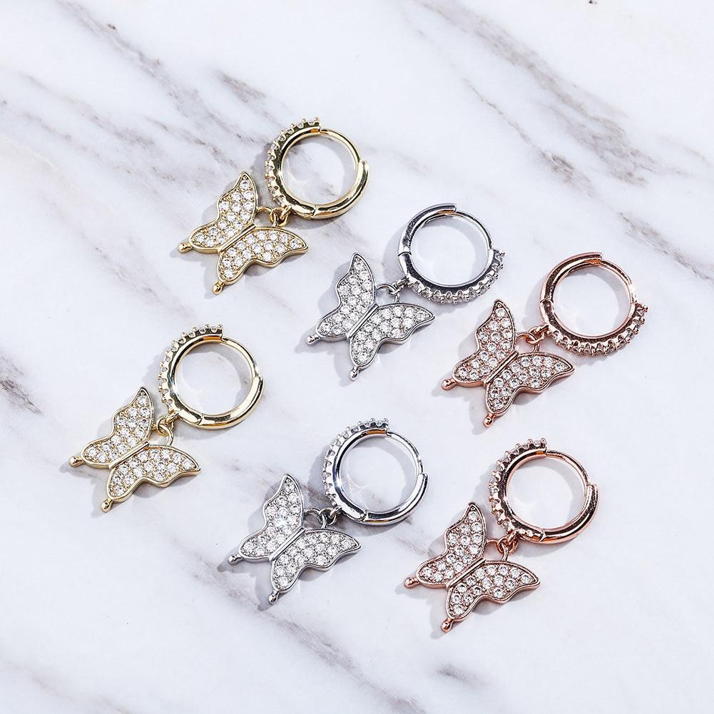 Butterfly Drop Earrings 14K - ICECI