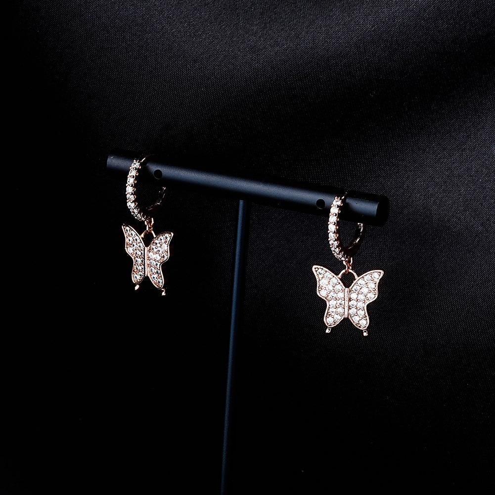 Butterfly Drop Earrings 14K - ICECI