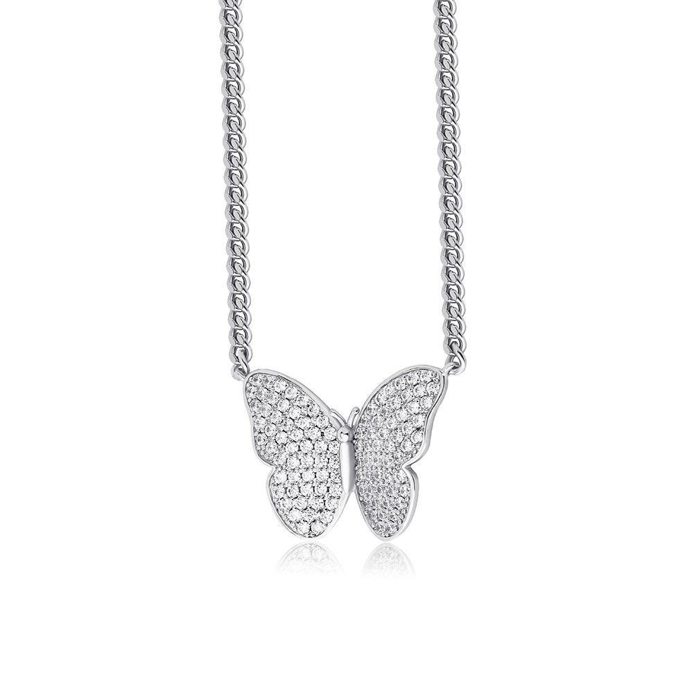Butterfly Micro Cuban Necklace 14K - ICECI