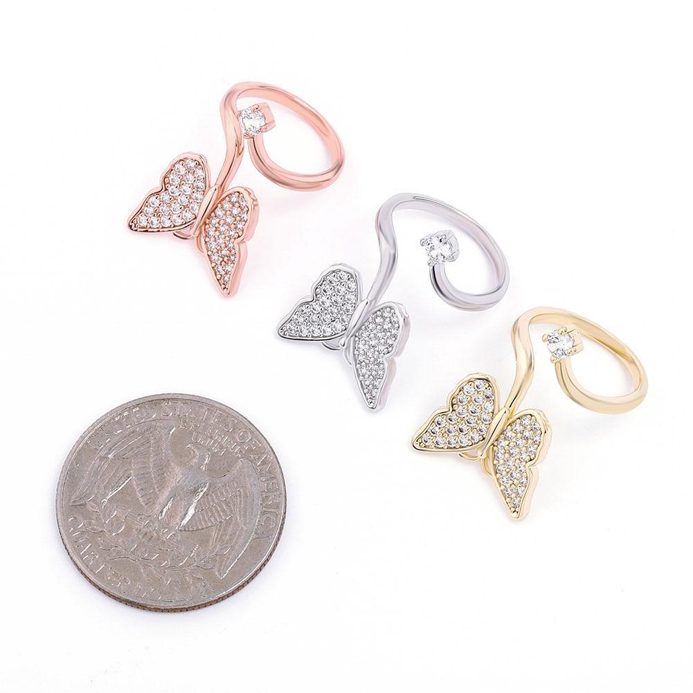 Butterfly Nail Ring 14K - ICECI