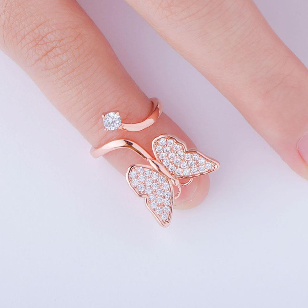 Butterfly Nail Ring 14K - ICECI