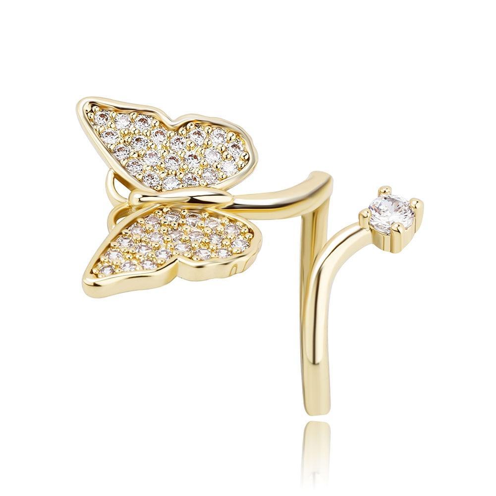 Butterfly Nail Ring 14K - ICECI