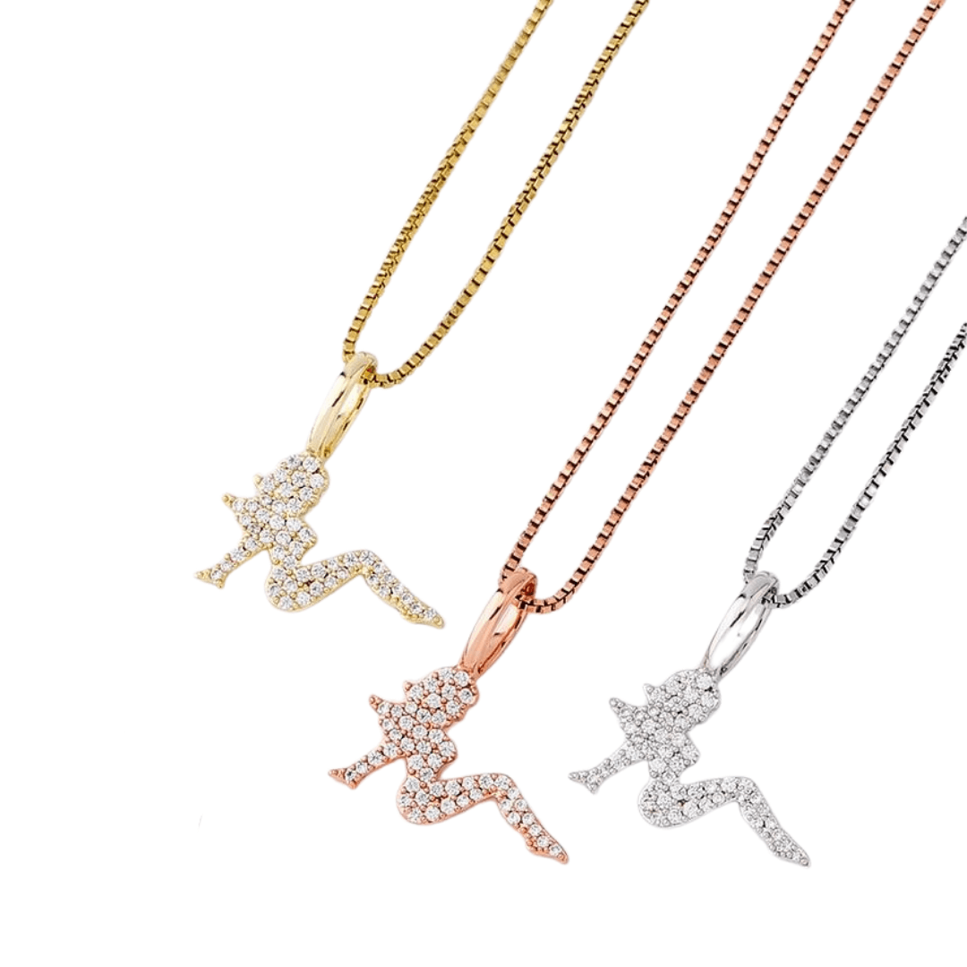 Charm Lady Pendant 14K x Sterling Silver - ICECI