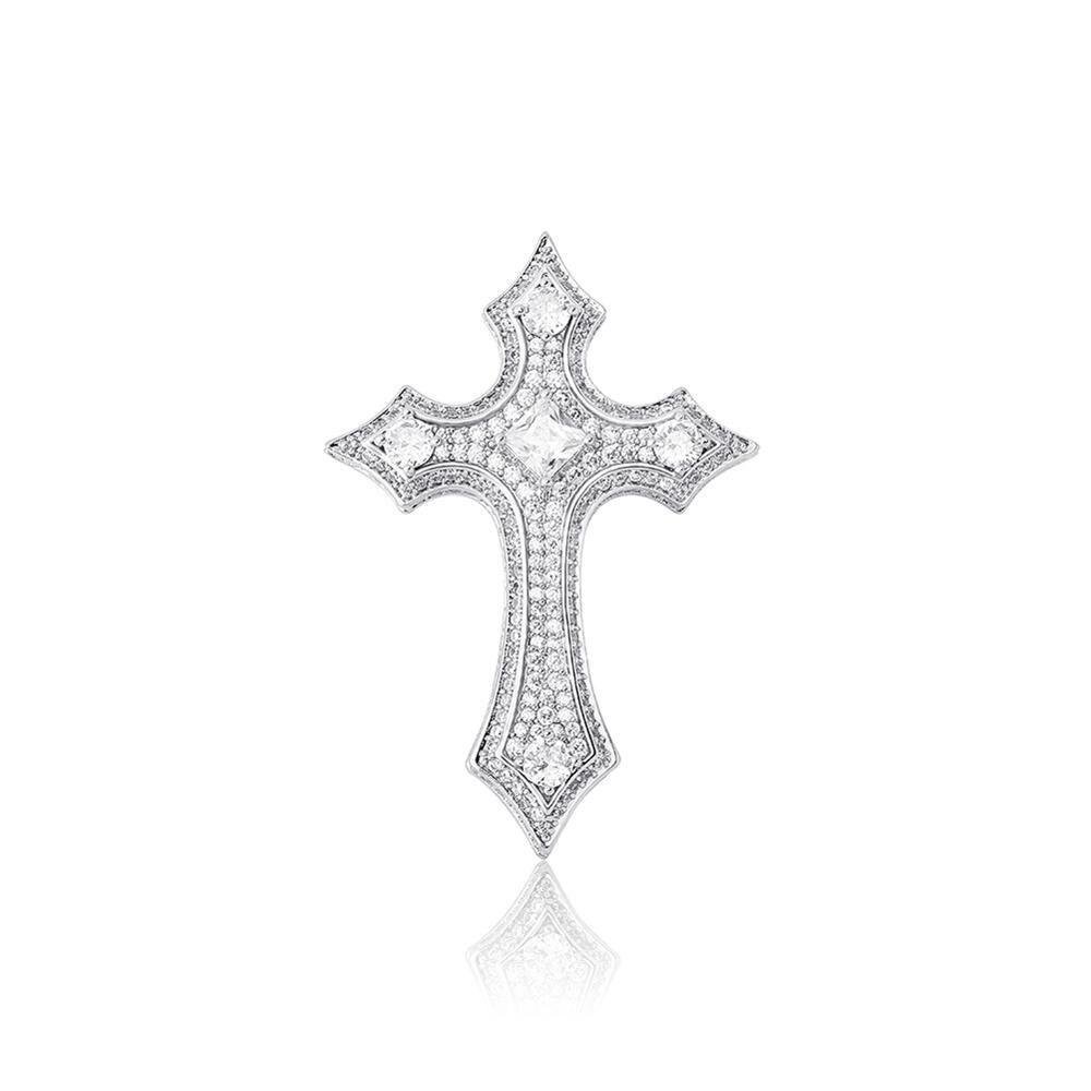 Clustered Diamond Cross Pendant 14K - ICECI
