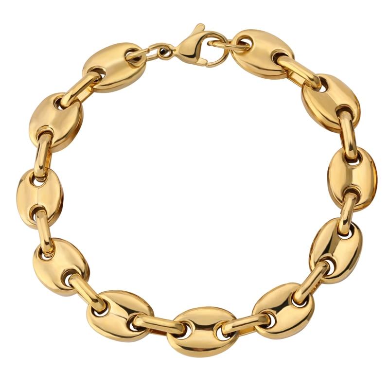 Coffee Bean Link Bracelet 18K - ICECI