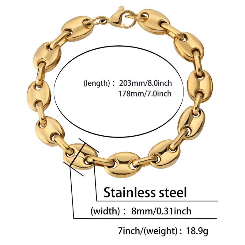 Coffee Bean Link Bracelet 18K - ICECI