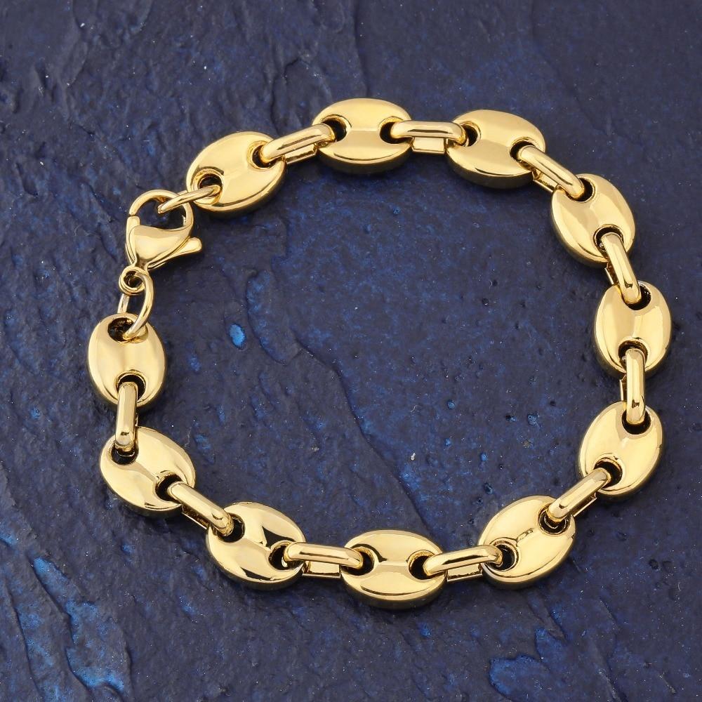 Coffee Bean Link Bracelet 18K - ICECI