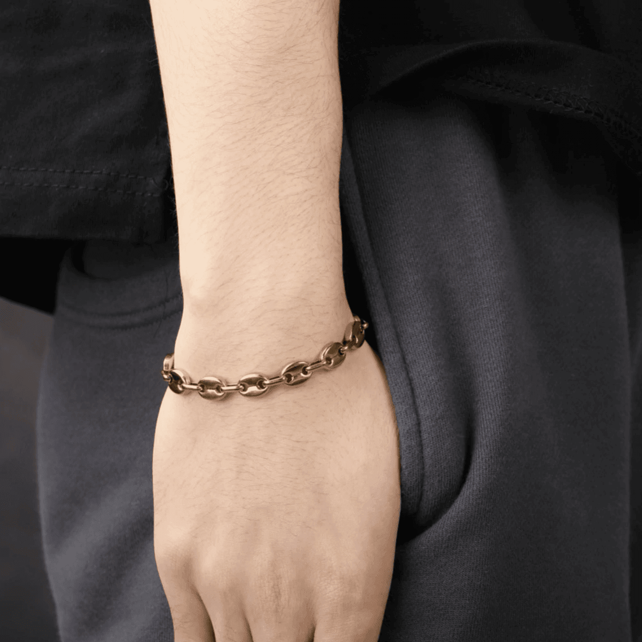 Coffee Bean Link Bracelet 18K - ICECI