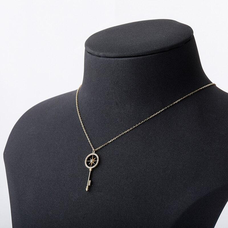 Compass Key Pendant 14K x Sterling Silver - ICECI