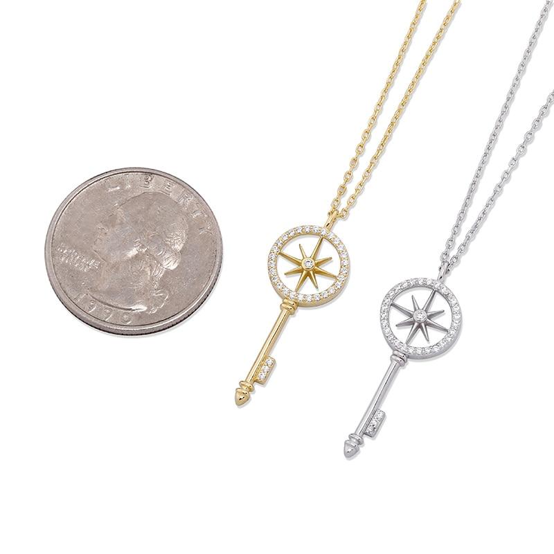 Compass Key Pendant 14K x Sterling Silver - ICECI