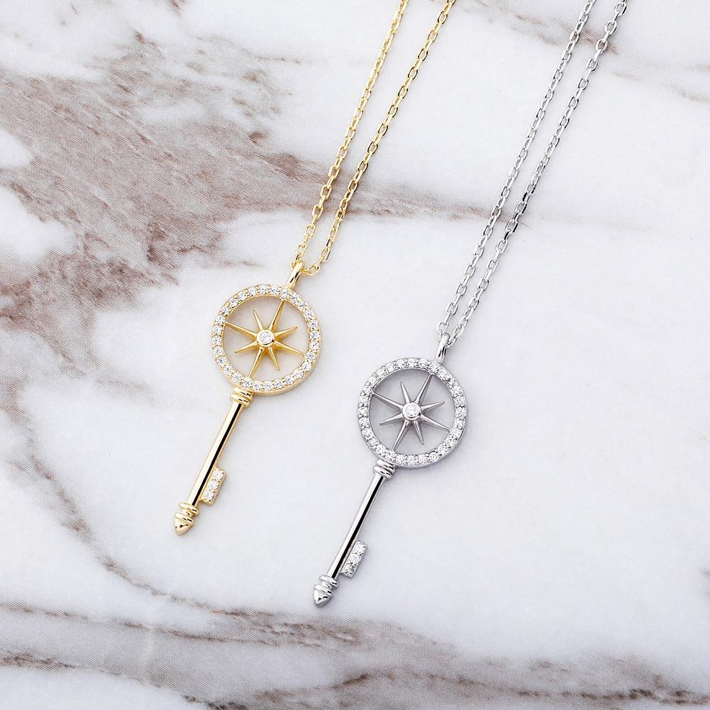 Compass Key Pendant 14K x Sterling Silver - ICECI