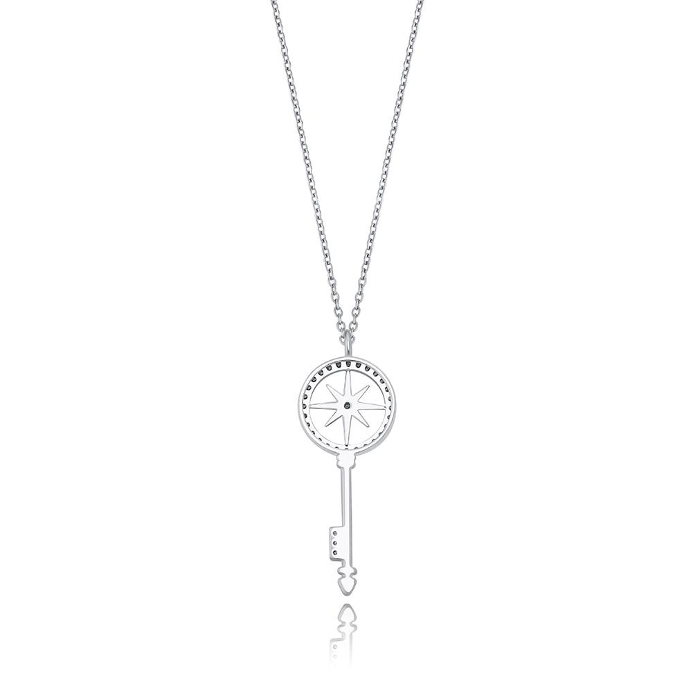 Compass Key Pendant 14K x Sterling Silver - ICECI