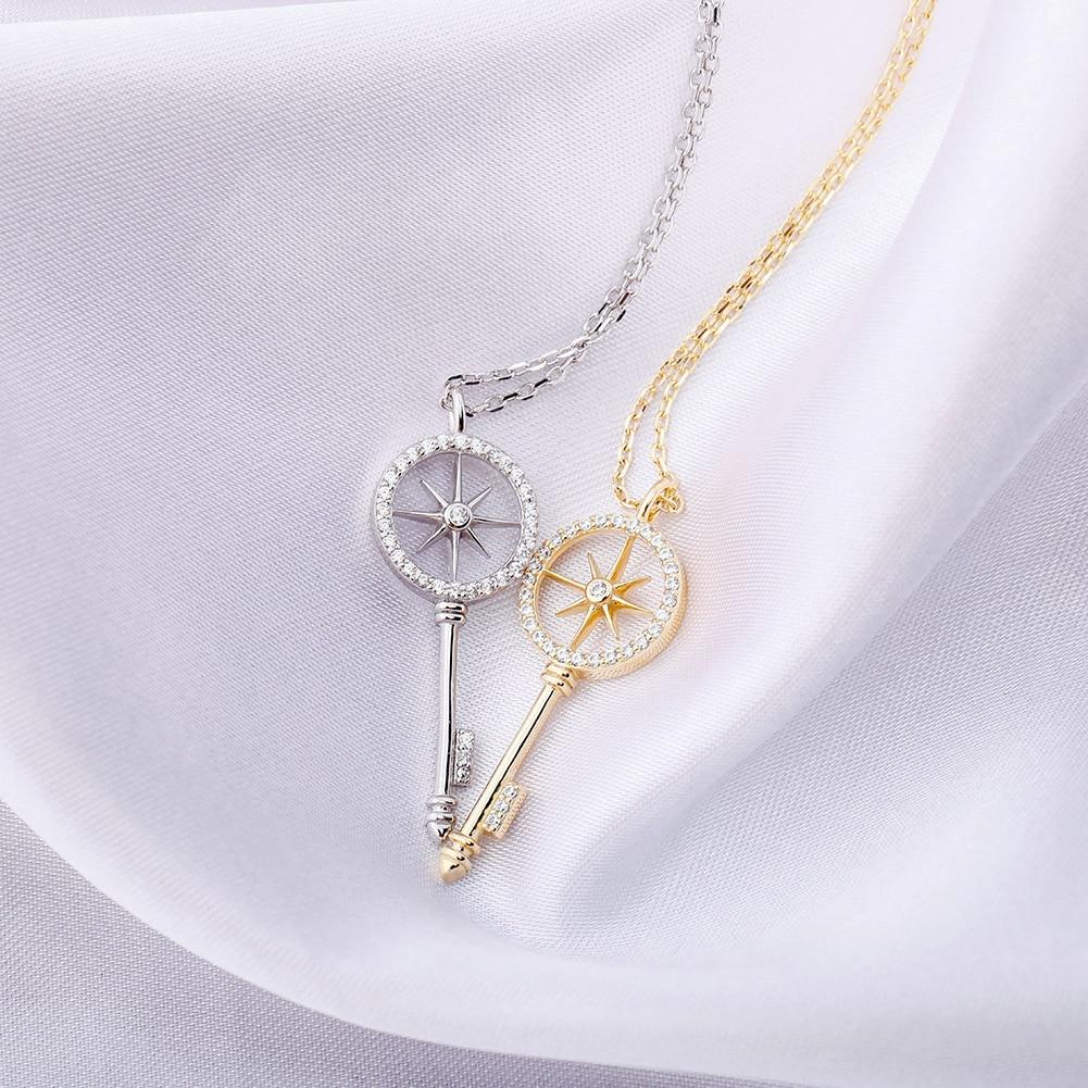 Compass Key Pendant 14K x Sterling Silver - ICECI