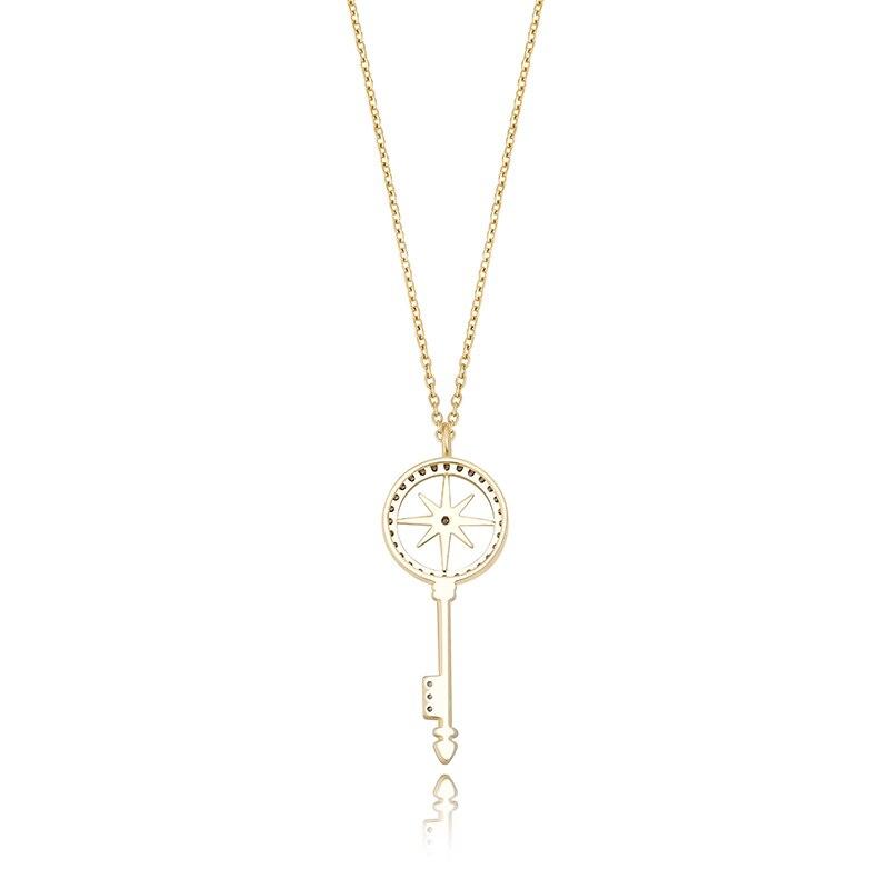 Compass Key Pendant 14K x Sterling Silver - ICECI