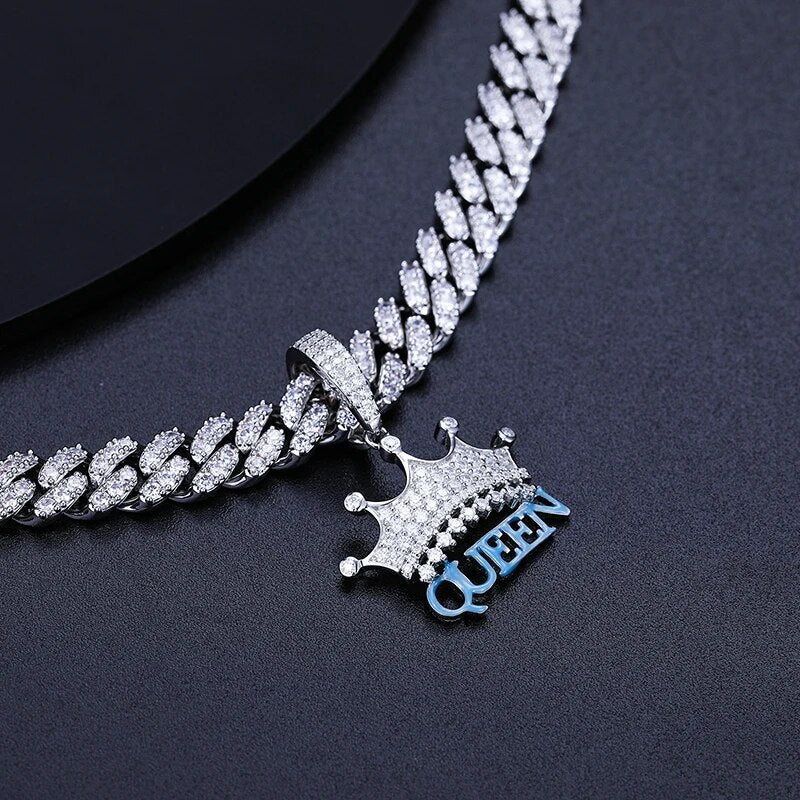 Crown Queen Pendant 18K x Moissanite - ICECI