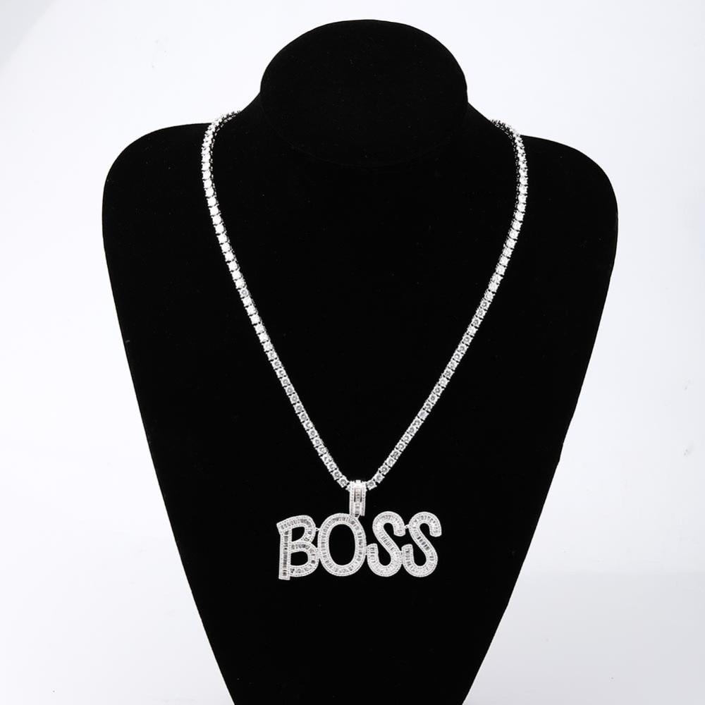 Custom Baguette Font Pendant 14K - ICECI