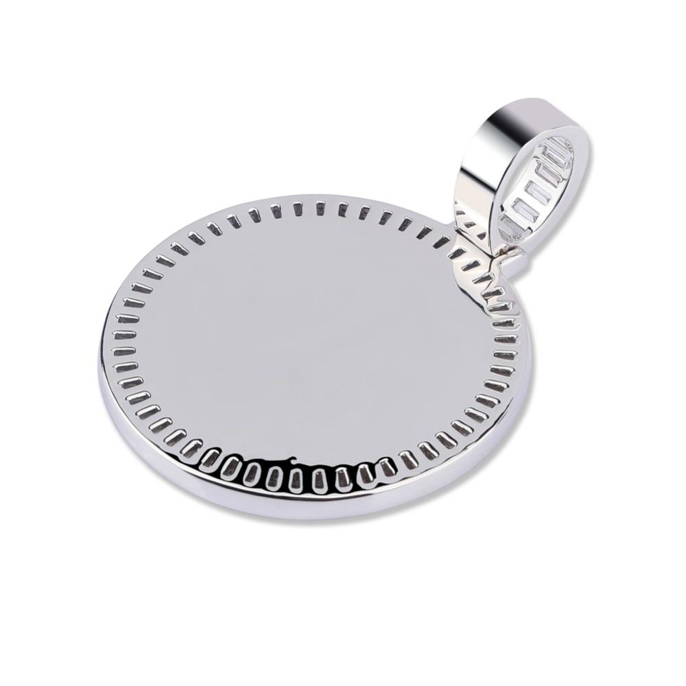 Custom Baguette Photo Medallion Pendant 18K - ICECI