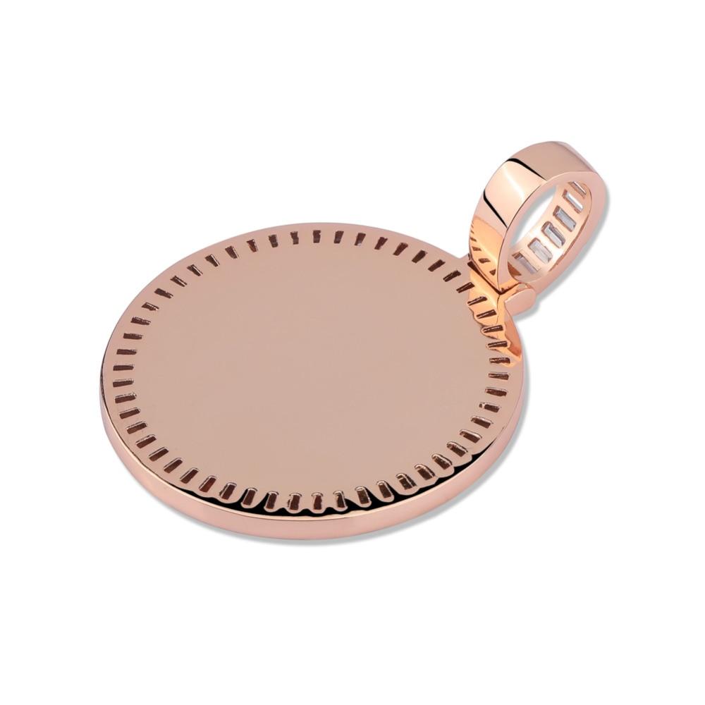 Custom Baguette Photo Medallion Pendant 18K - ICECI