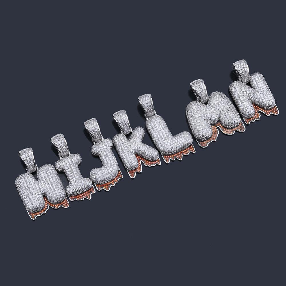 Custom Blood Bubble Font Pendant 18K - ICECI