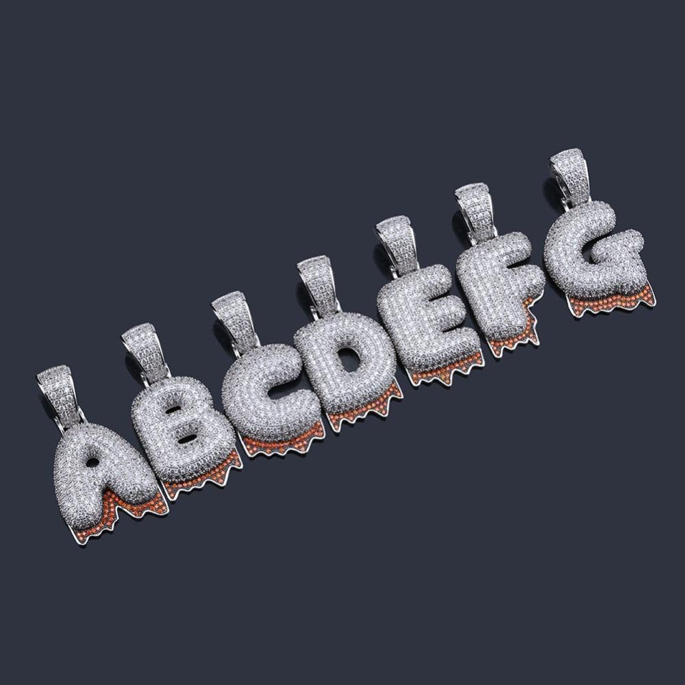 Custom Blood Bubble Font Pendant 18K - ICECI