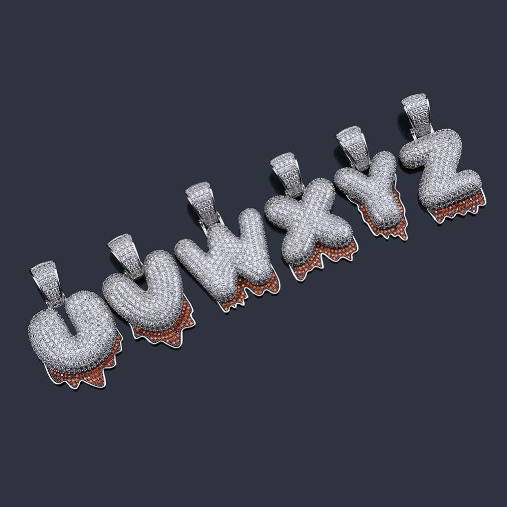 Custom Blood Bubble Font Pendant 18K - ICECI