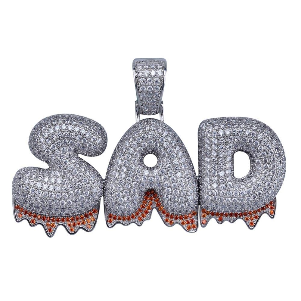 Custom Blood Bubble Font Pendant 18K - ICECI