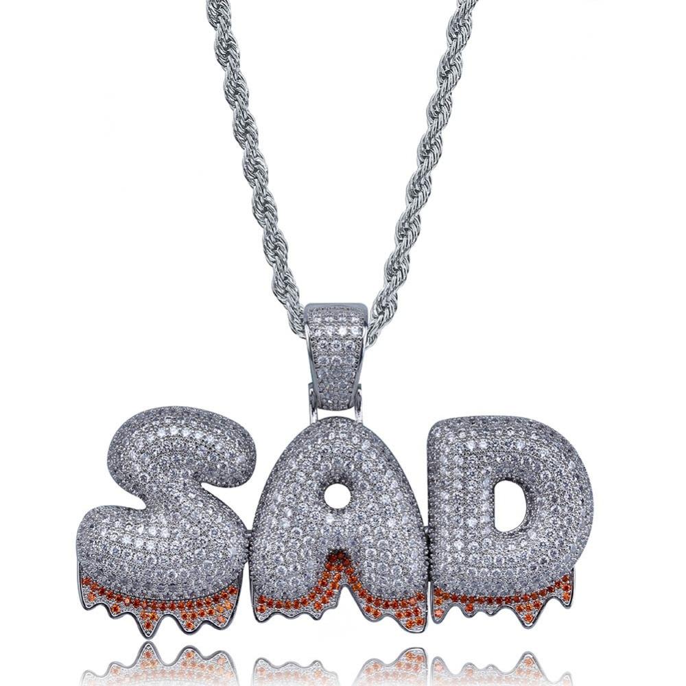 Custom Blood Bubble Font Pendant 18K - ICECI