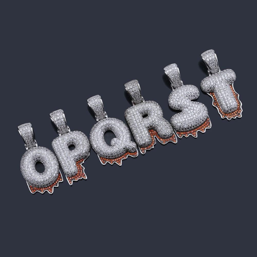 Custom Blood Bubble Font Pendant 18K - ICECI