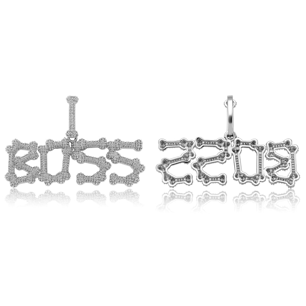 Custom Bone Font Pendant 14K - ICECI