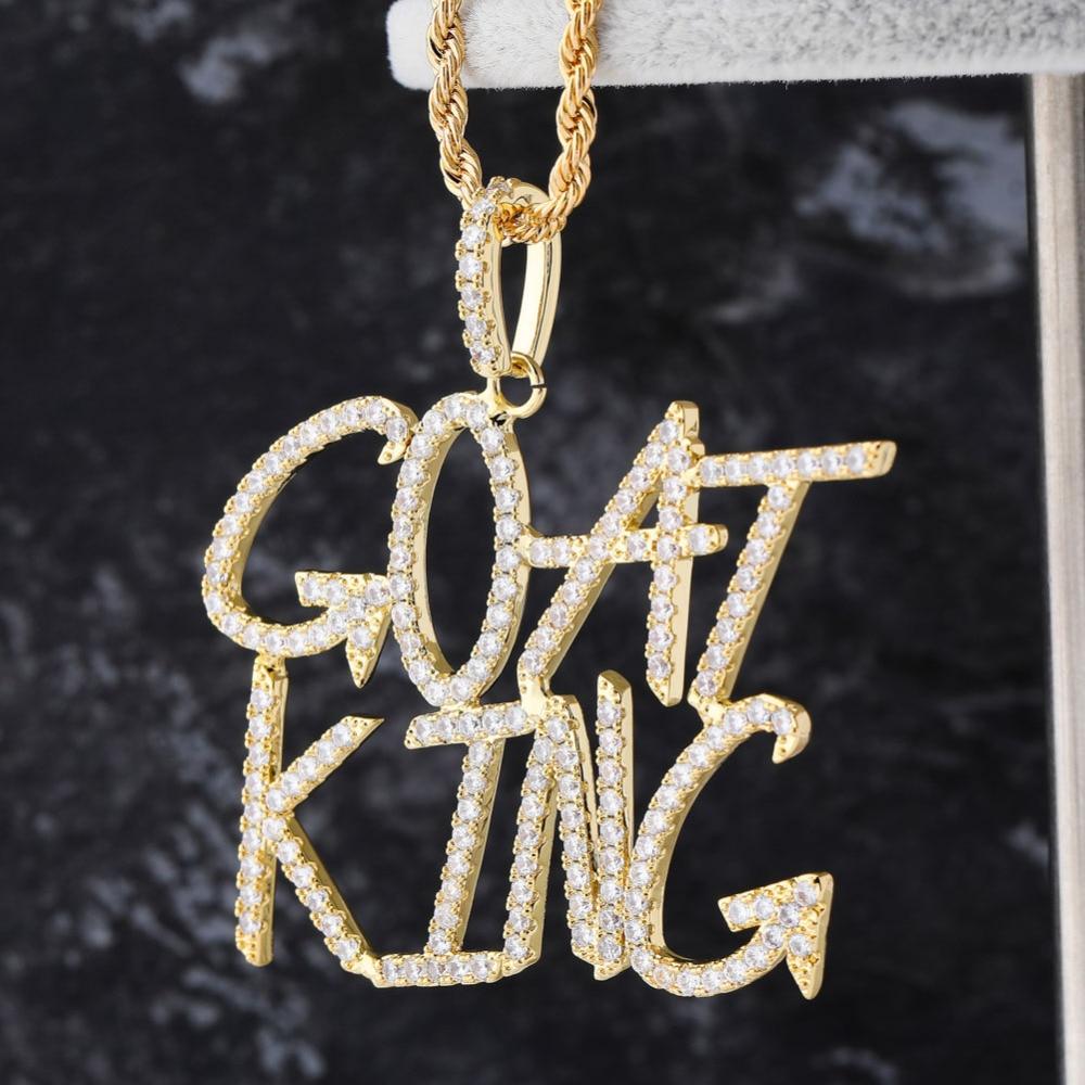 Custom Brush Font Pendant 18K - ICECI
