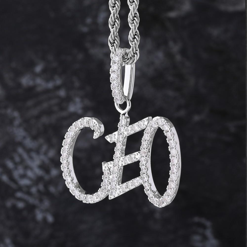 Custom Brush Font Pendant 18K - ICECI