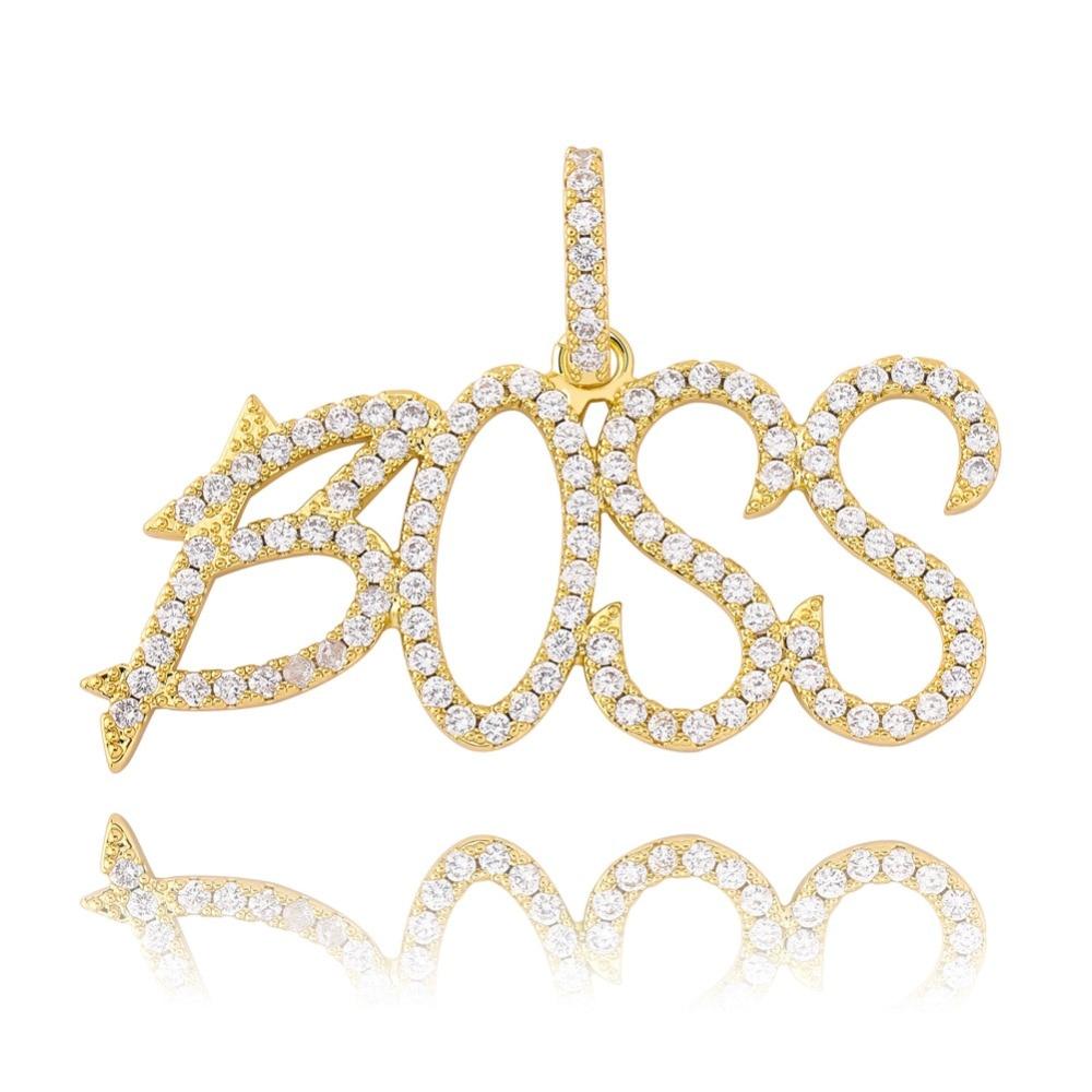 Custom Brush Font Pendant 18K - ICECI