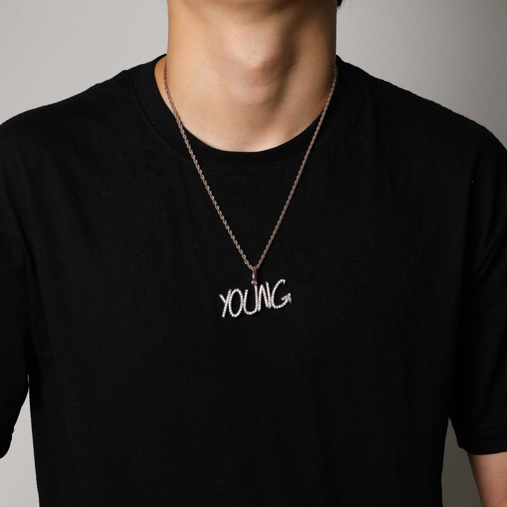 Custom Brush Font Pendant 18K - ICECI