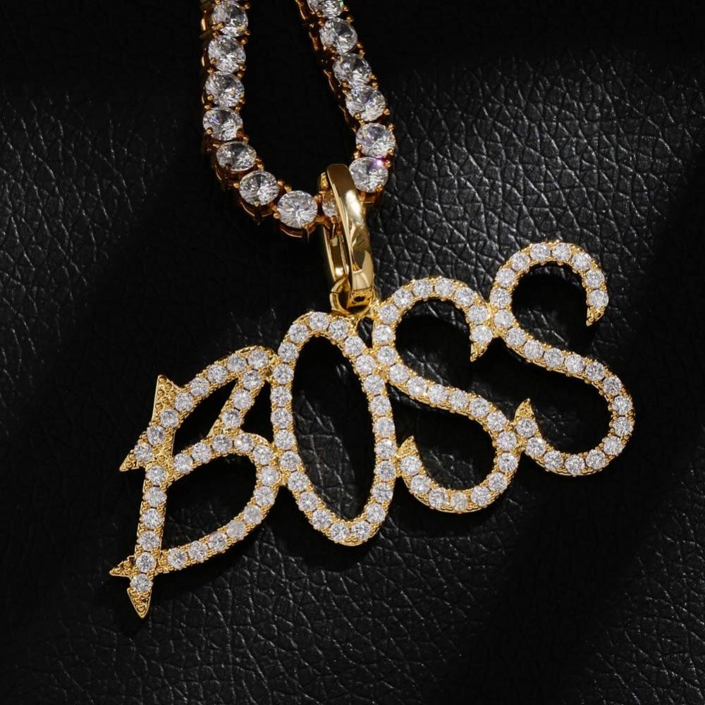 Custom Brush Font Pendant 18K - ICECI