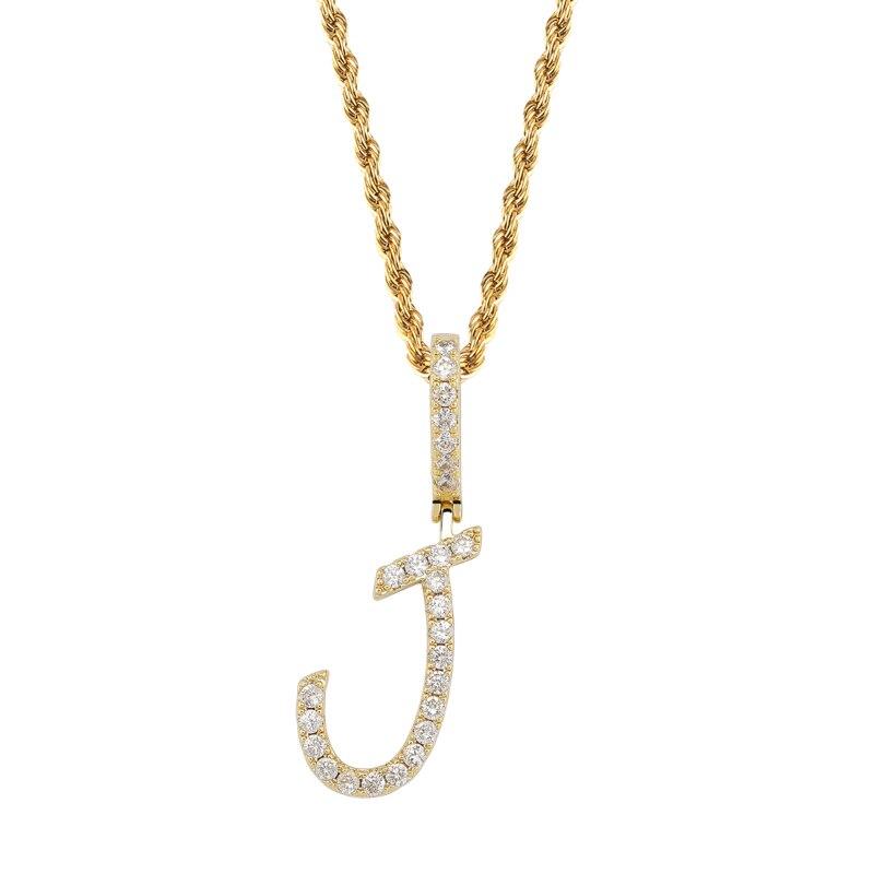 Custom Brush Letter Pendant 18K - ICECI