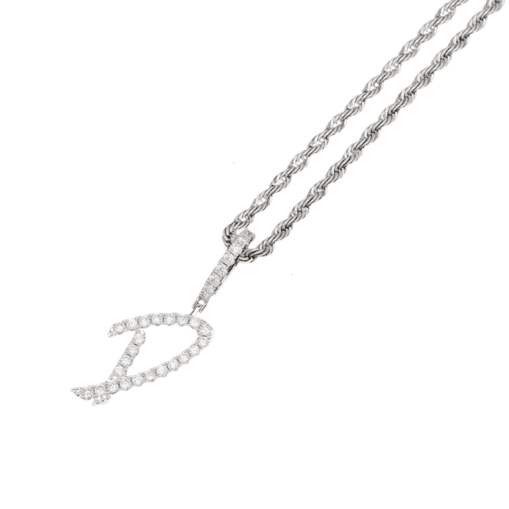 Custom Brush Letter Pendant 18K - ICECI