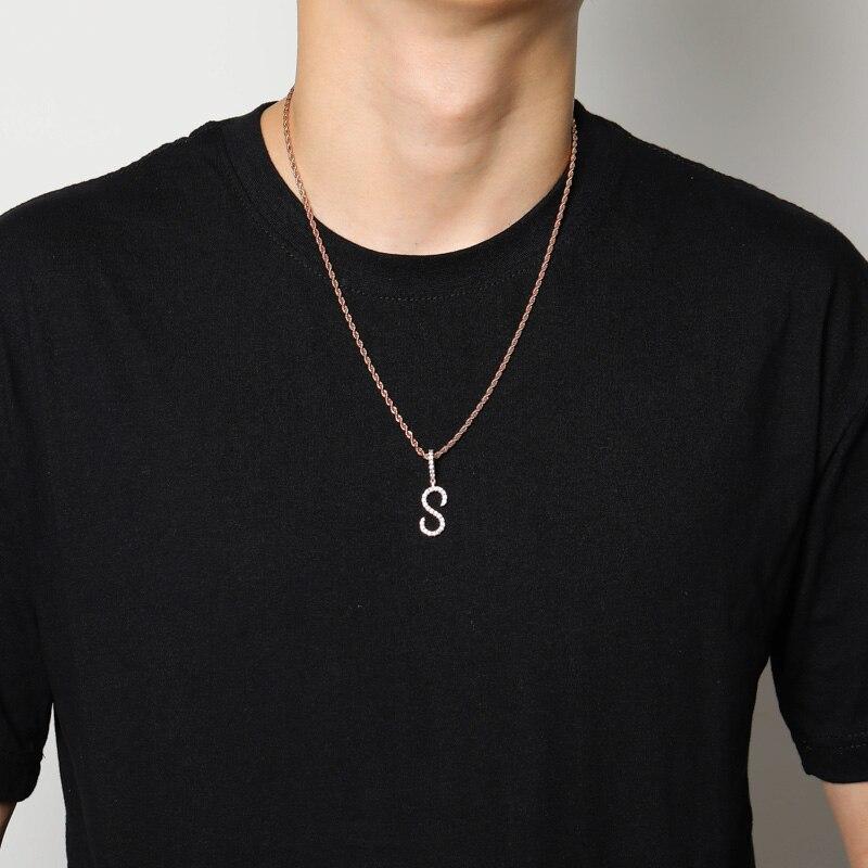 Custom Brush Letter Pendant 18K - ICECI