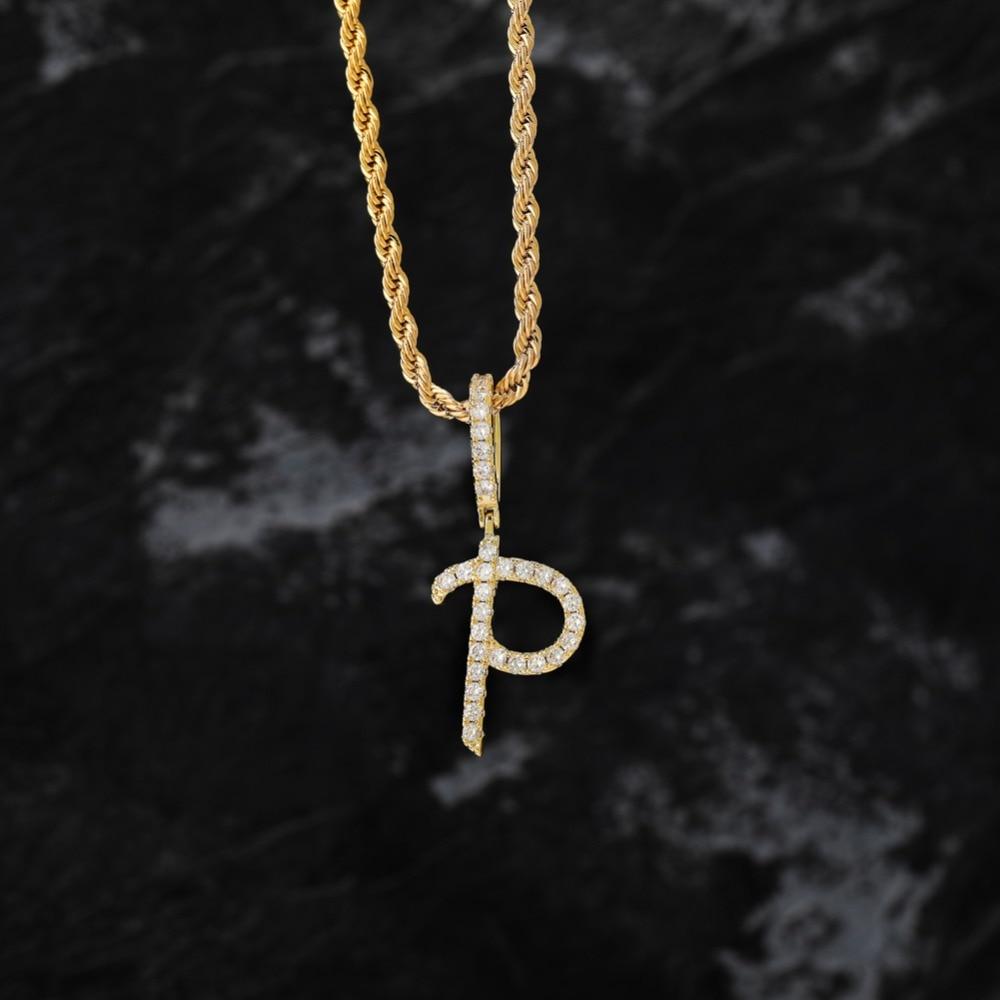 Custom Brush Letter Pendant 18K - ICECI