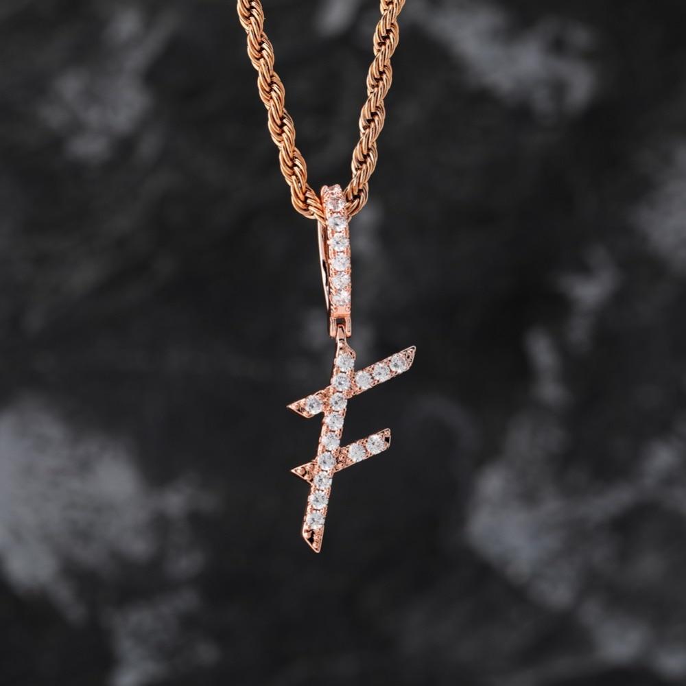 Custom Brush Letter Pendant 18K - ICECI